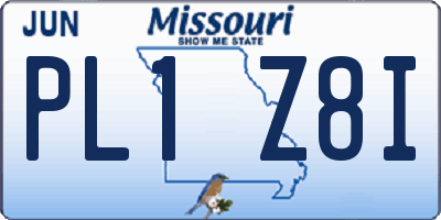 MO license plate PL1Z8I