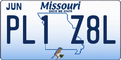 MO license plate PL1Z8L