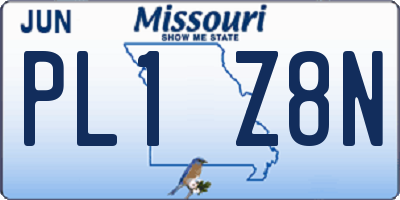 MO license plate PL1Z8N