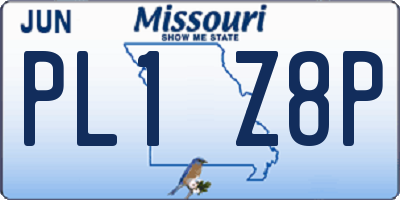 MO license plate PL1Z8P