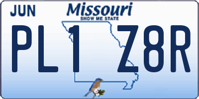 MO license plate PL1Z8R