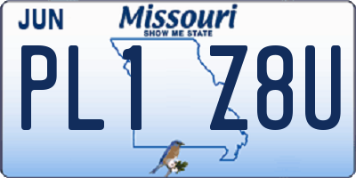 MO license plate PL1Z8U