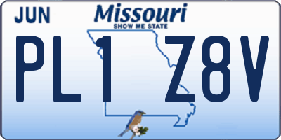 MO license plate PL1Z8V