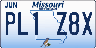 MO license plate PL1Z8X