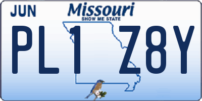 MO license plate PL1Z8Y