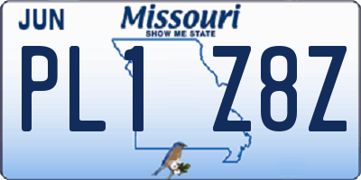 MO license plate PL1Z8Z