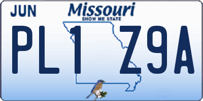 MO license plate PL1Z9A