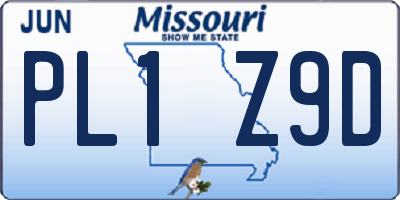 MO license plate PL1Z9D
