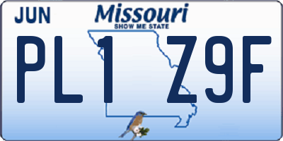 MO license plate PL1Z9F