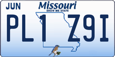 MO license plate PL1Z9I