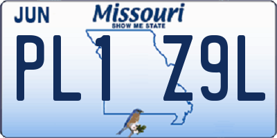 MO license plate PL1Z9L