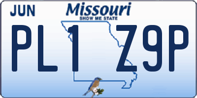 MO license plate PL1Z9P