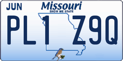 MO license plate PL1Z9Q