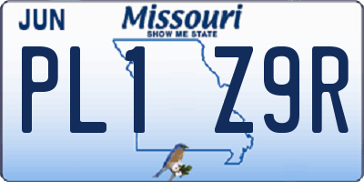 MO license plate PL1Z9R