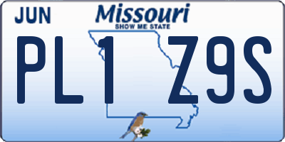 MO license plate PL1Z9S