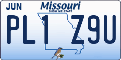 MO license plate PL1Z9U