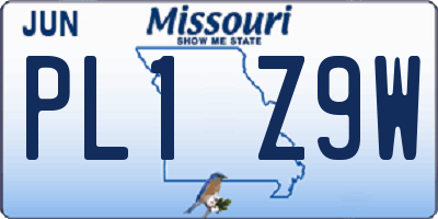 MO license plate PL1Z9W