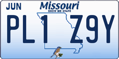 MO license plate PL1Z9Y