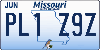 MO license plate PL1Z9Z