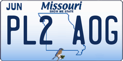 MO license plate PL2A0G