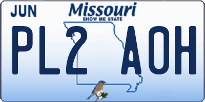 MO license plate PL2A0H