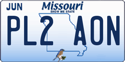 MO license plate PL2A0N