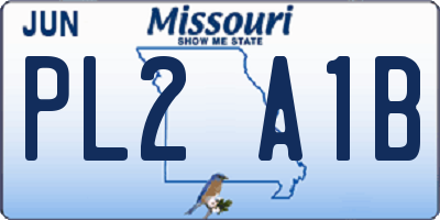 MO license plate PL2A1B