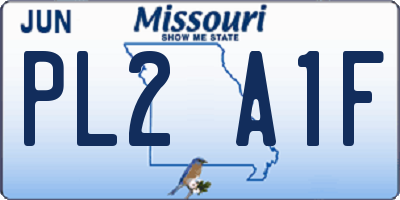 MO license plate PL2A1F