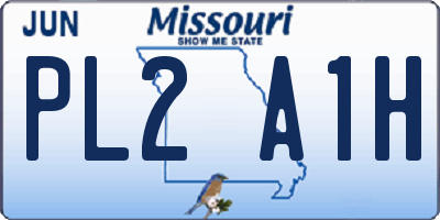 MO license plate PL2A1H