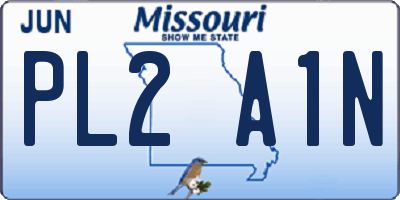 MO license plate PL2A1N