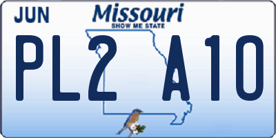 MO license plate PL2A1O