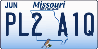 MO license plate PL2A1Q