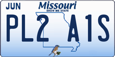 MO license plate PL2A1S
