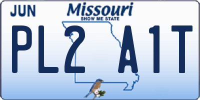 MO license plate PL2A1T