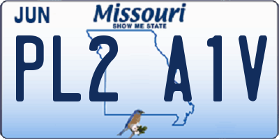 MO license plate PL2A1V