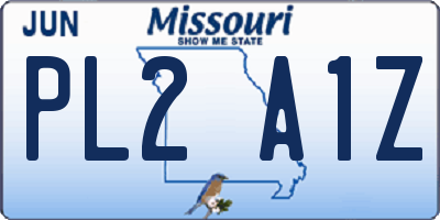 MO license plate PL2A1Z