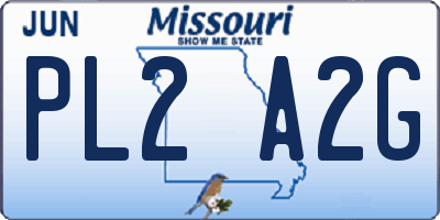MO license plate PL2A2G