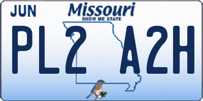 MO license plate PL2A2H
