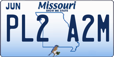 MO license plate PL2A2M