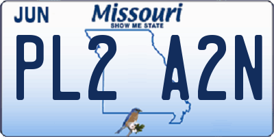 MO license plate PL2A2N