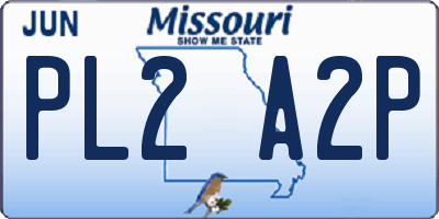 MO license plate PL2A2P