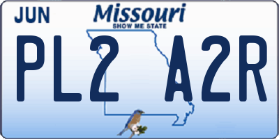 MO license plate PL2A2R