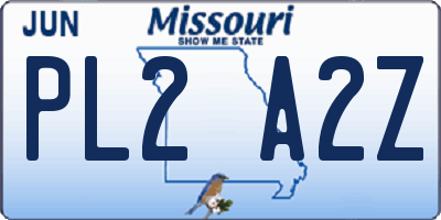 MO license plate PL2A2Z