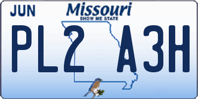 MO license plate PL2A3H