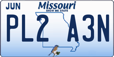 MO license plate PL2A3N