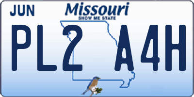 MO license plate PL2A4H