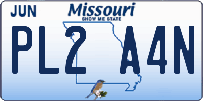 MO license plate PL2A4N