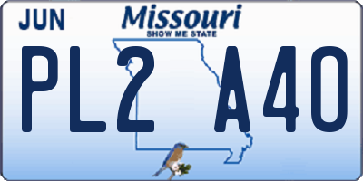MO license plate PL2A4O