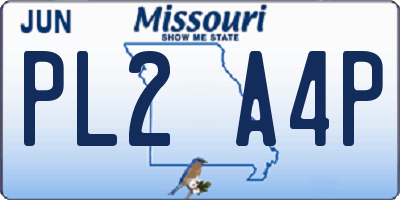 MO license plate PL2A4P