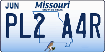 MO license plate PL2A4R
